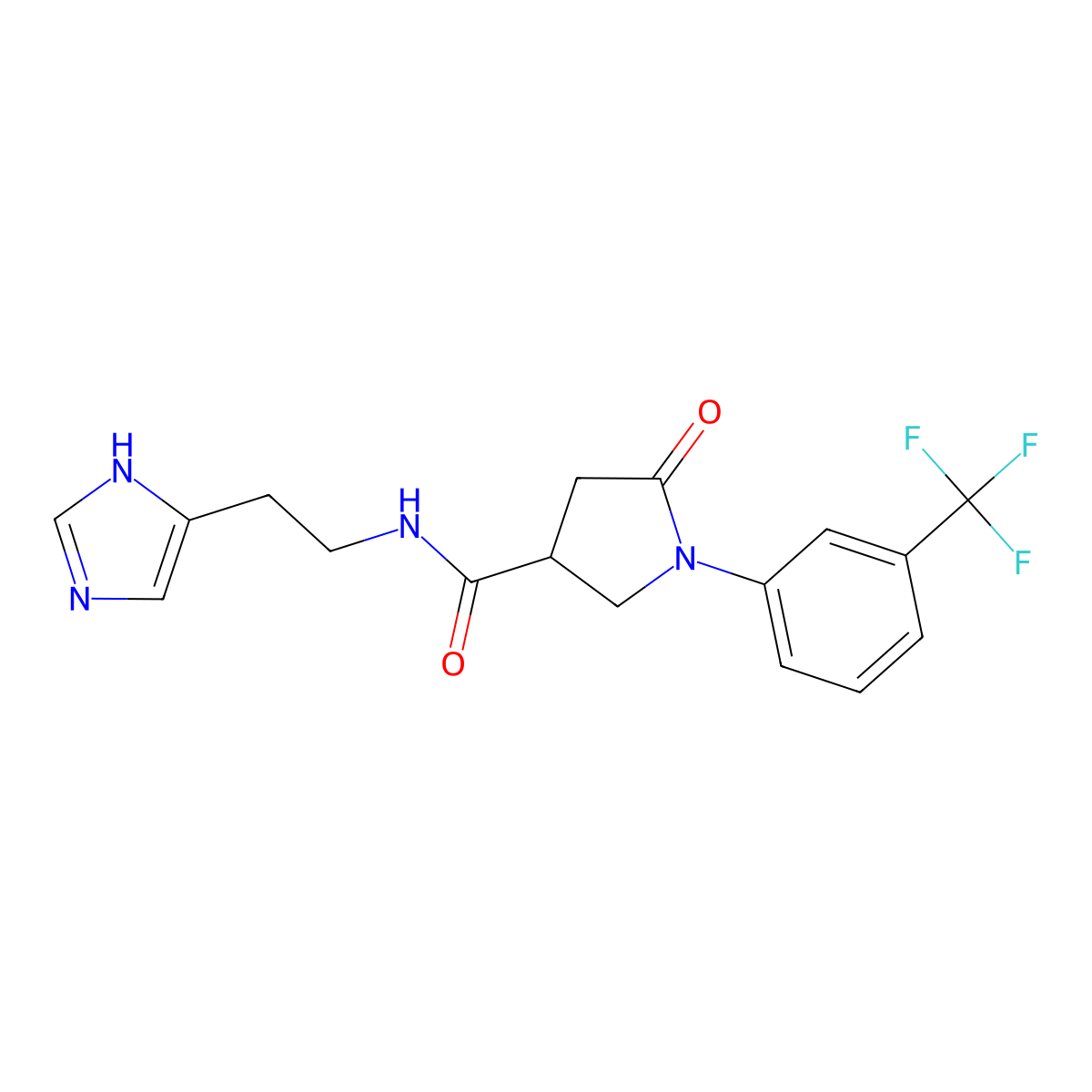 N-[2-(1H-imidazol-4-yl)ethyl]-5-oxo-1-[3-(trifluoromethyl)phenyl]pyrrolidine-3-carboxamide molecular structure, CAS 1081146-71-5