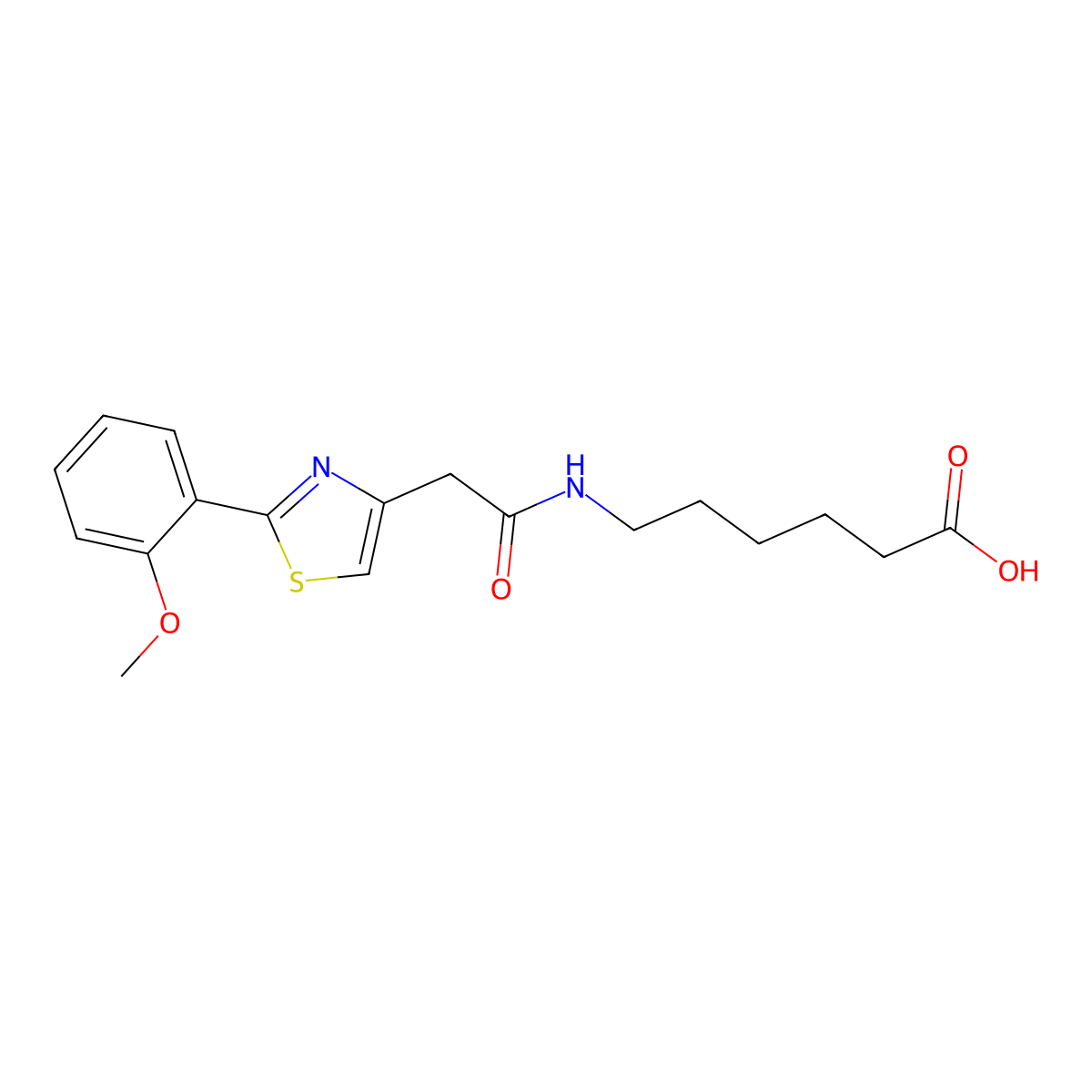 6-({[2-(2-Methoxyphenyl)-1,3-thiazol-4-yl]acetyl}amino)hexanoic acid molecular structure, CAS 1081146-72-6