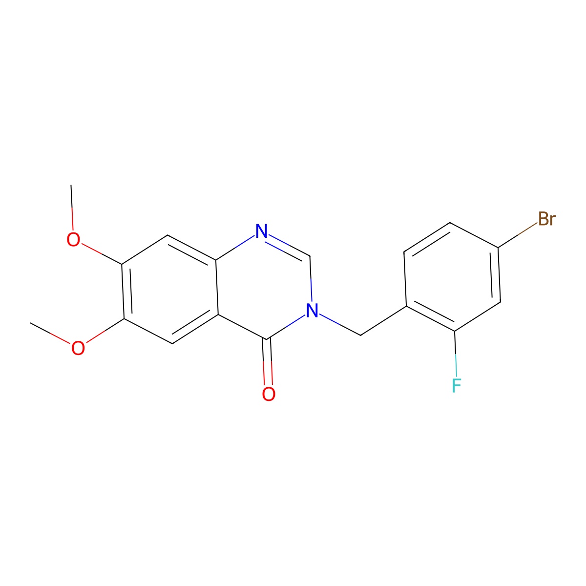 3-(4-bromo-2-fluorobenzyl)-6,7-dimethoxyquinazolin-4(3H)-one molecular structure, CAS 1081146-73-7