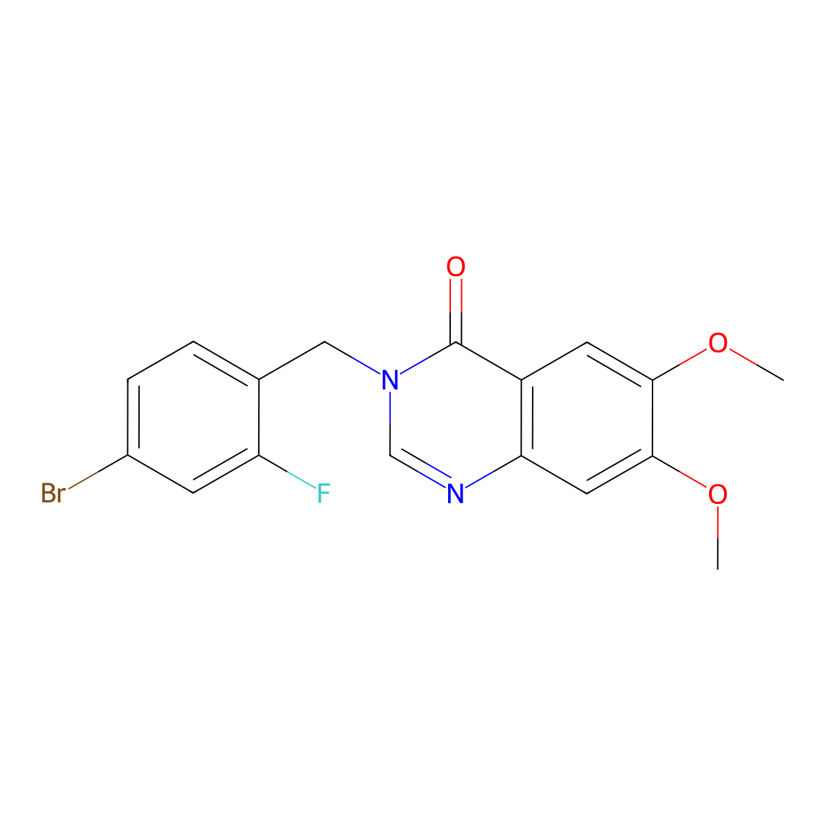 3-(4-bromo-2-fluorobenzyl)-6,7-dimethoxyquinazolin-4(3H)-one molecular structure, CAS 1081146-73-7