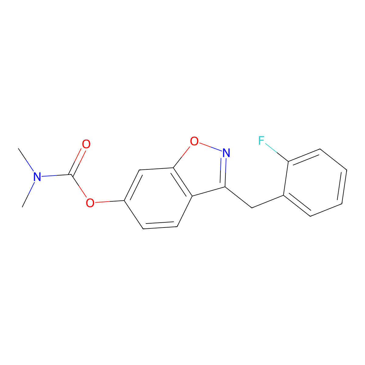 3-(2-Fluorobenzyl)-1,2-benzoxazol-6-yl dimethylcarbamate molecular structure, CAS 1081146-77-1