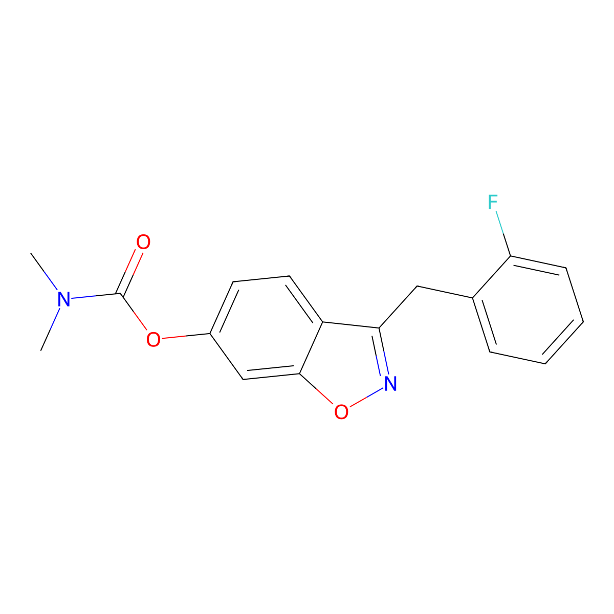 3-(2-Fluorobenzyl)-1,2-benzoxazol-6-yl dimethylcarbamate molecular structure, CAS 1081146-77-1