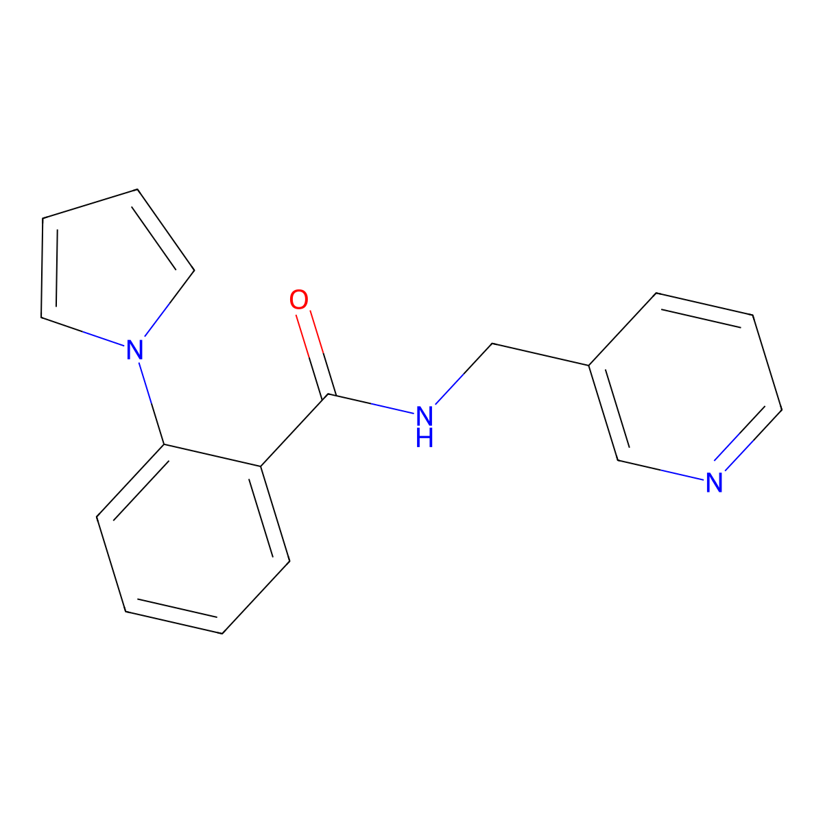 N-(pyridin-3-ylmethyl)-2-(1H-pyrrol-1-yl)benzamide molecular structure, CAS 1081146-81-7