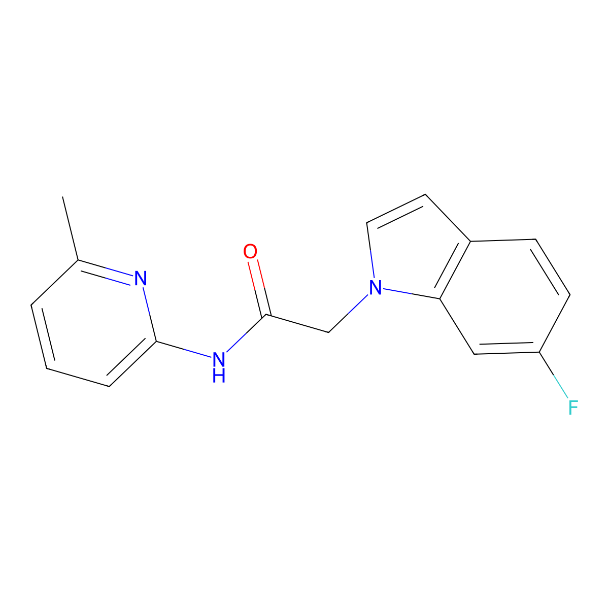 2-(6-fluoro-1H-indol-1-yl)-N-(6-methyl-2-pyridinyl)acetamide molecular structure, CAS 1081146-85-1