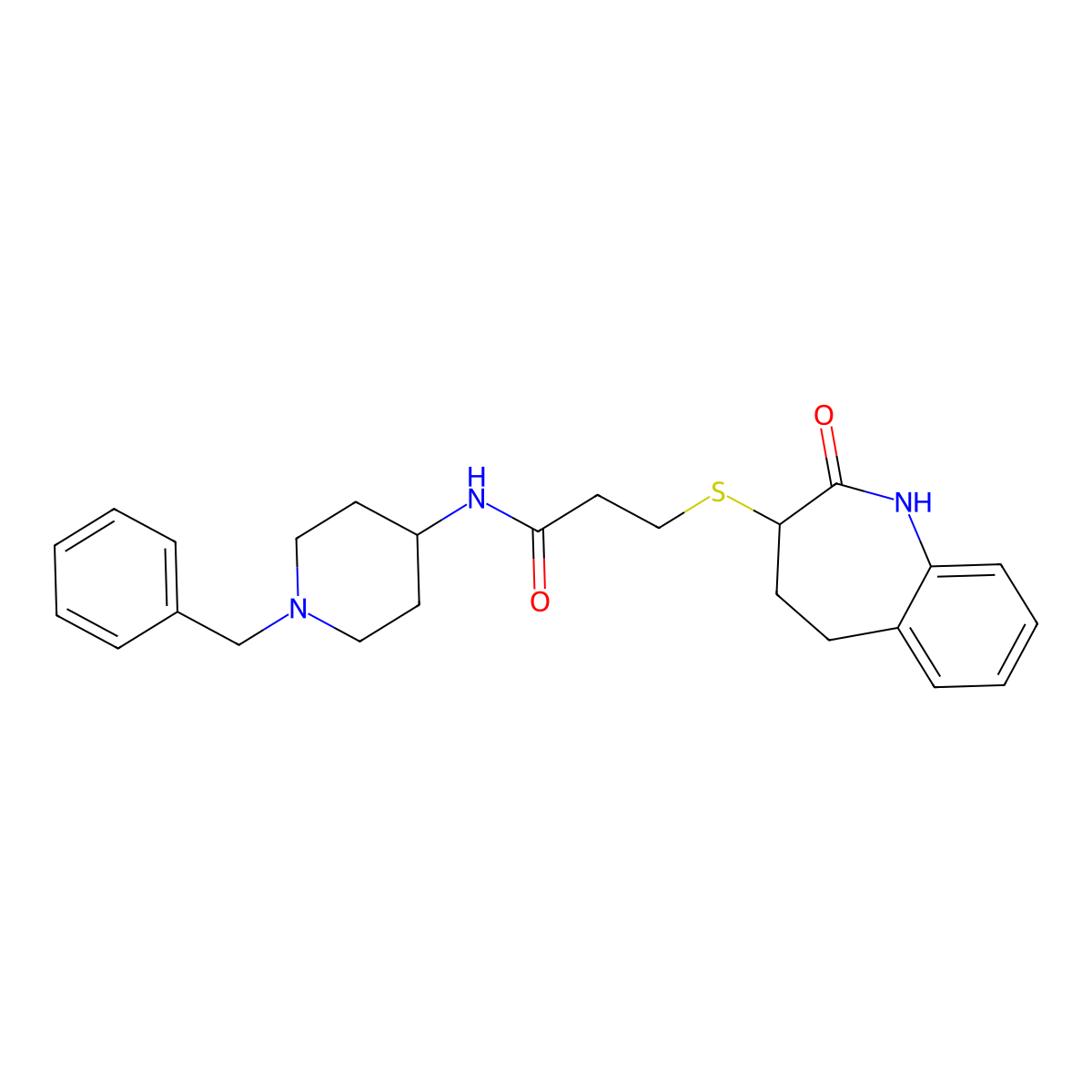 N-(1-benzylpiperidin-4-yl)-3-[(2-hydroxy-4,5-dihydro-3H-1-benzazepin-3-yl)sulfanyl]propanamide molecular structure, CAS 1081146-91-9