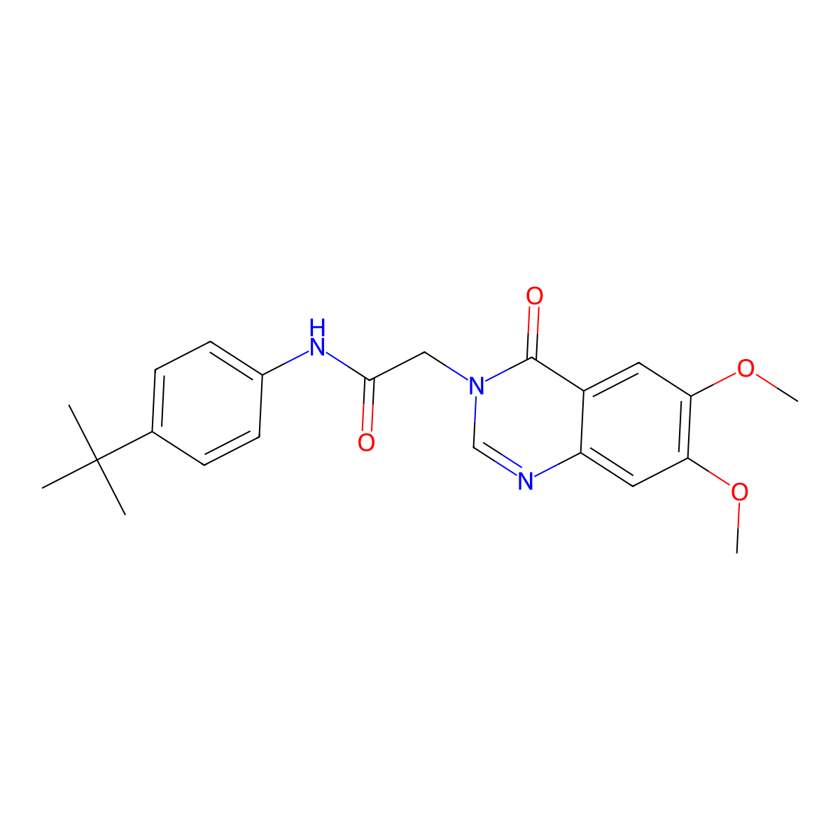 N-(4-tert-butylphenyl)-2-(6,7-dimethoxy-4-oxoquinazolin-3(4H)-yl)acetamide molecular structure, CAS 1081146-92-0