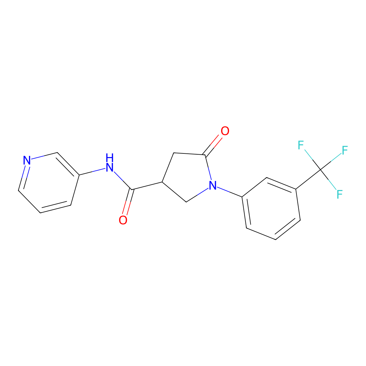 5-oxo-N-(pyridin-3-yl)-1-[3-(trifluoromethyl)phenyl]pyrrolidine-3-carboxamide molecular structure, CAS 1081147-39-8