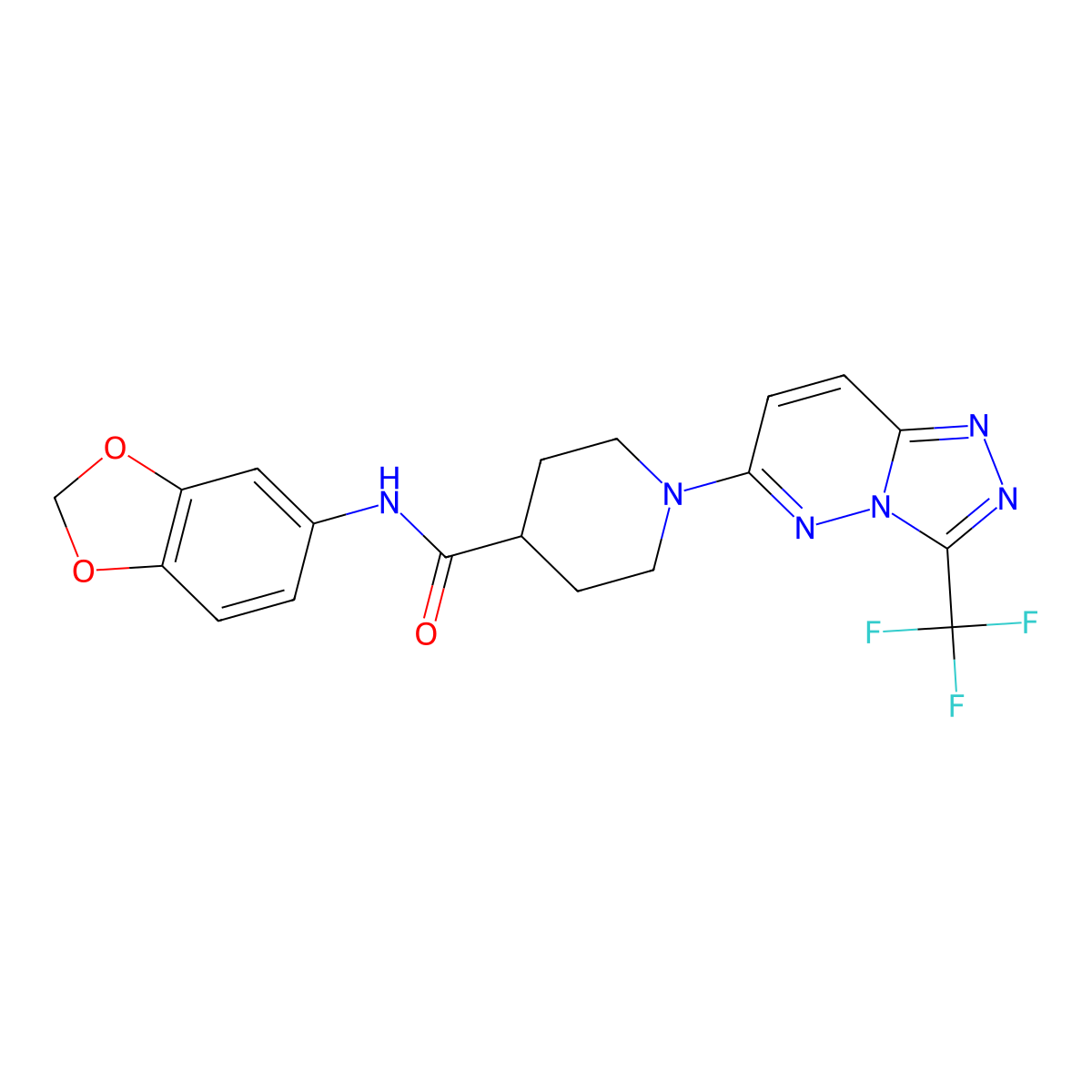 N-(1,3-benzodioxol-5-yl)-1-[3-(trifluoromethyl)[1,2,4]triazolo[4,3-b]pyridazin-6-yl]piperidine-4-carboxamide molecular structure, CAS 1081147-68-3
