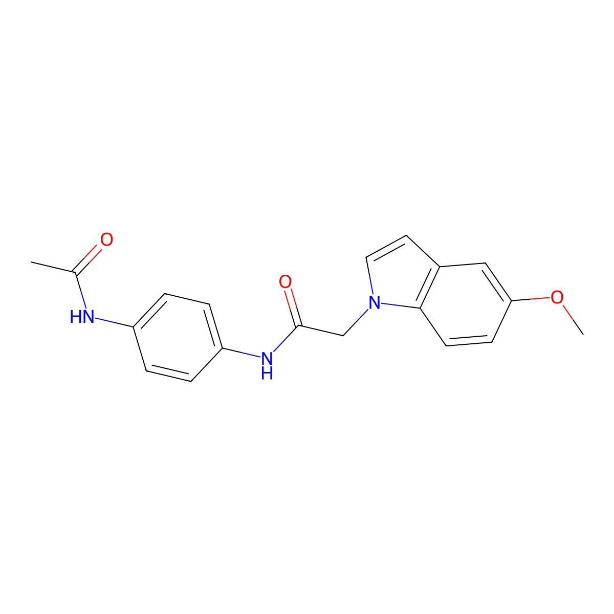 N-[4-(acetylamino)phenyl]-2-(5-methoxy-1H-indol-1-yl)acetamide molecular structure, CAS 1081147-88-7