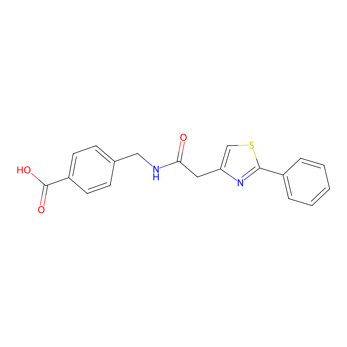 4-({[(2-Phenyl-1,3-thiazol-4-yl)acetyl]amino}methyl)benzoic acid molecular structure, CAS 1081148-12-0