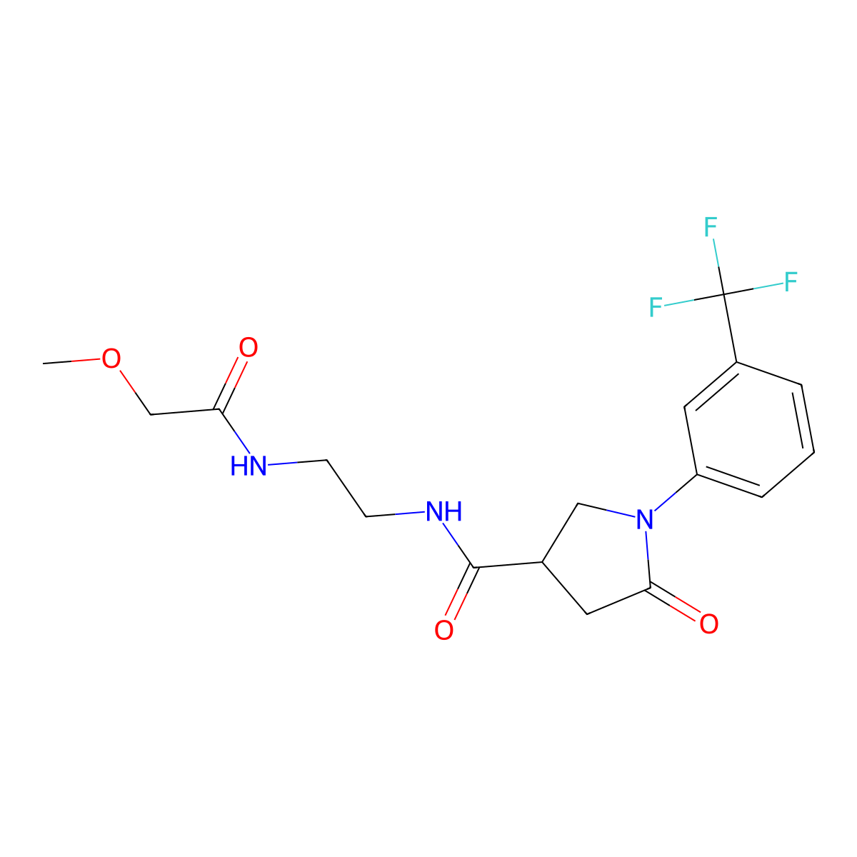 N-{2-[(methoxyacetyl)amino]ethyl}-5-oxo-1-[3-(trifluoromethyl)phenyl]pyrrolidine-3-carboxamide molecular structure, CAS 1081148-14-2