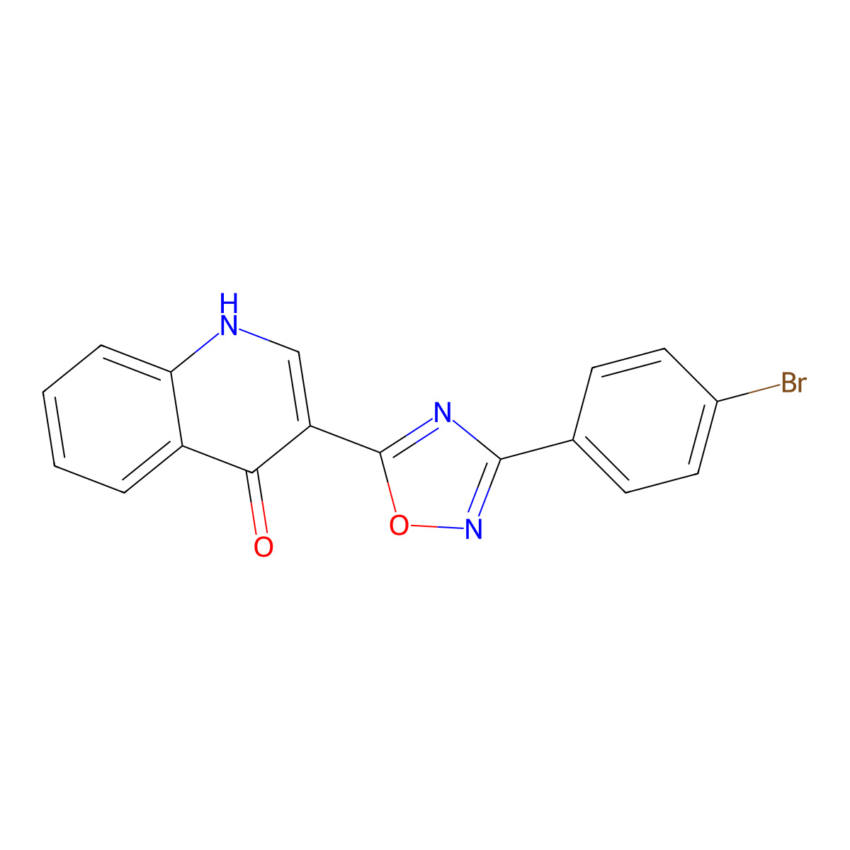 3-(3-(4-bromophenyl)-1,2,4-oxadiazol-5-yl)quinolin-4(1H)-one molecular structure, CAS 1081148-18-6