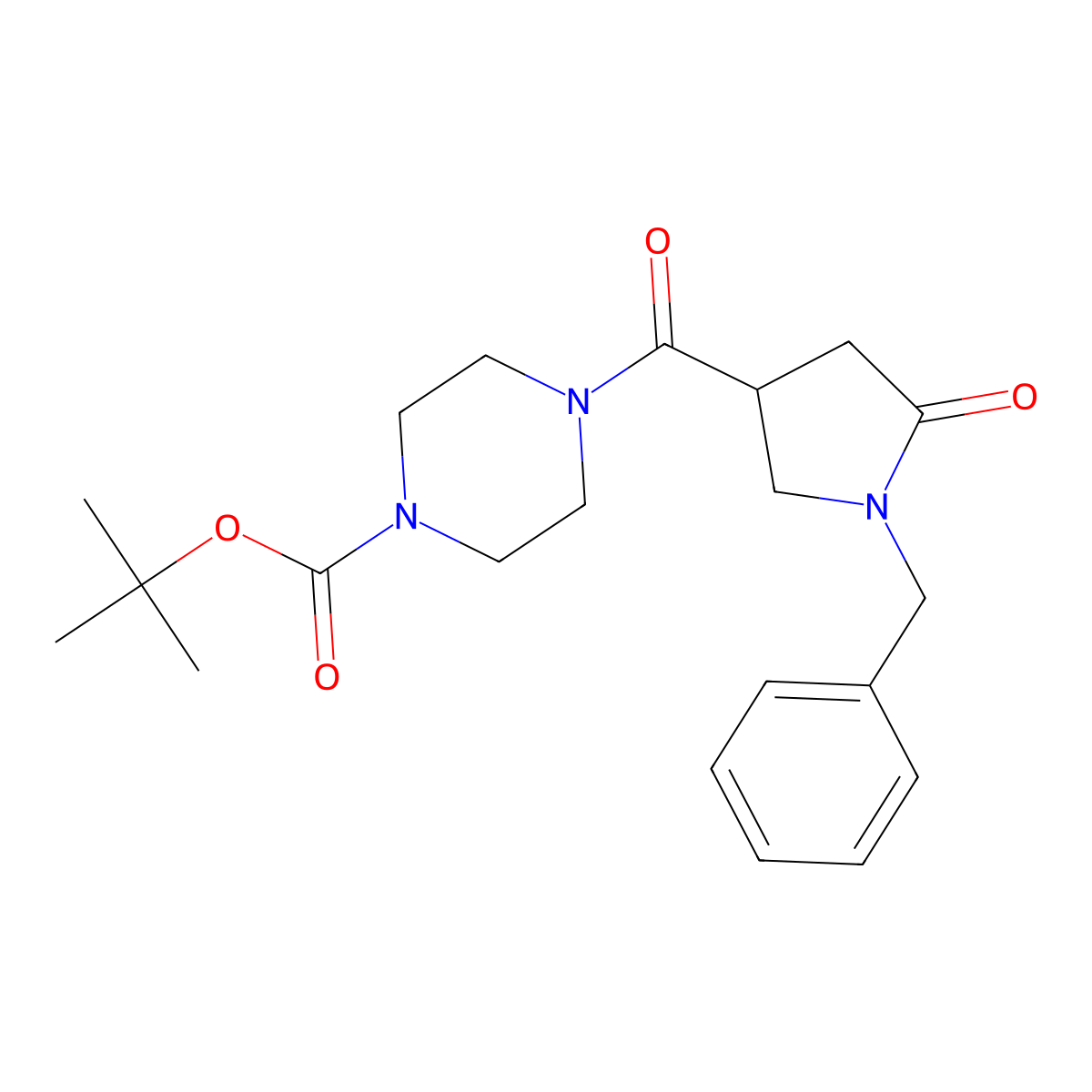 Tert-butyl 4-[(1-benzyl-5-oxopyrrolidin-3-yl)carbonyl]piperazine-1-carboxylate molecular structure, CAS 1081148-19-7
