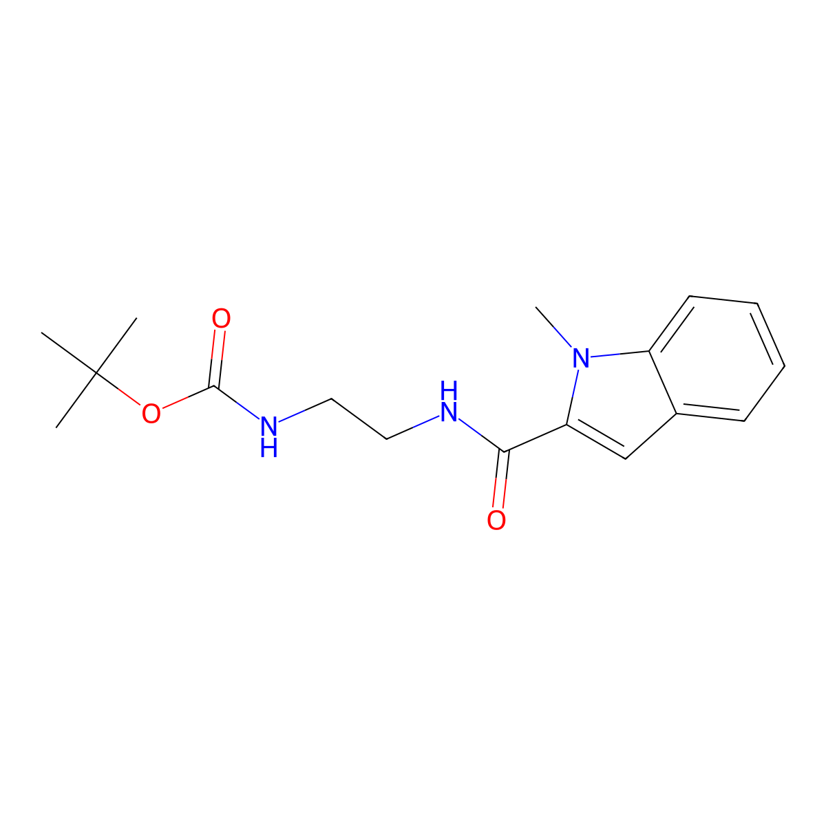 tert-butyl (2-{[(1-methyl-1H-indol-2-yl)carbonyl]amino}ethyl)carbamate molecular structure, CAS 1081148-70-0