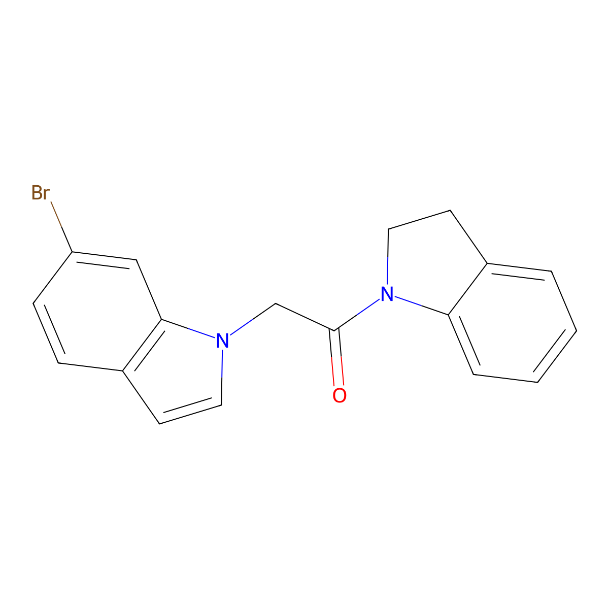 2-(6-bromo-1H-indol-1-yl)-1-(2,3-dihydro-1H-indol-1-yl)ethanone molecular structure, CAS 1081148-83-5
