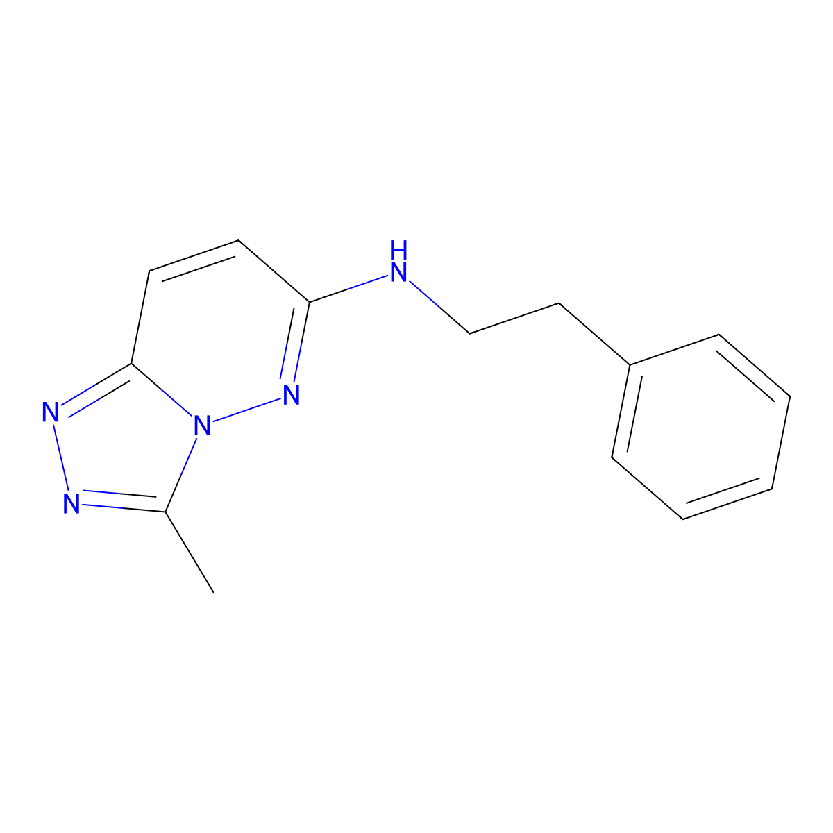 3-methyl-N-(2-phenylethyl)[1,2,4]triazolo[4,3-b]pyridazin-6-amine molecular structure, CAS 1081149-04-3