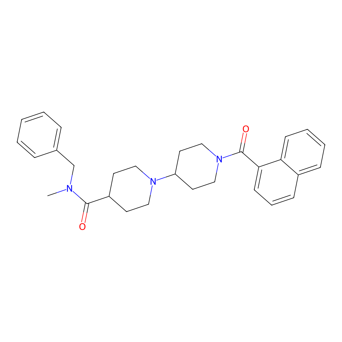 1'-(1-naphthoyl)-N-benzyl-N-methyl-[1,4'-bipiperidine]-4-carboxamide molecular structure, CAS 1081172-01-1
