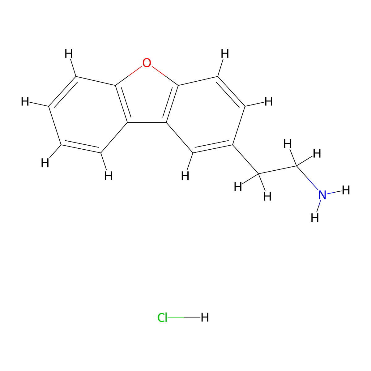 (2-Dibenzo[b,d]furan-2-ylethyl)amine hydrochloride molecular structure, CAS 108123-76-8