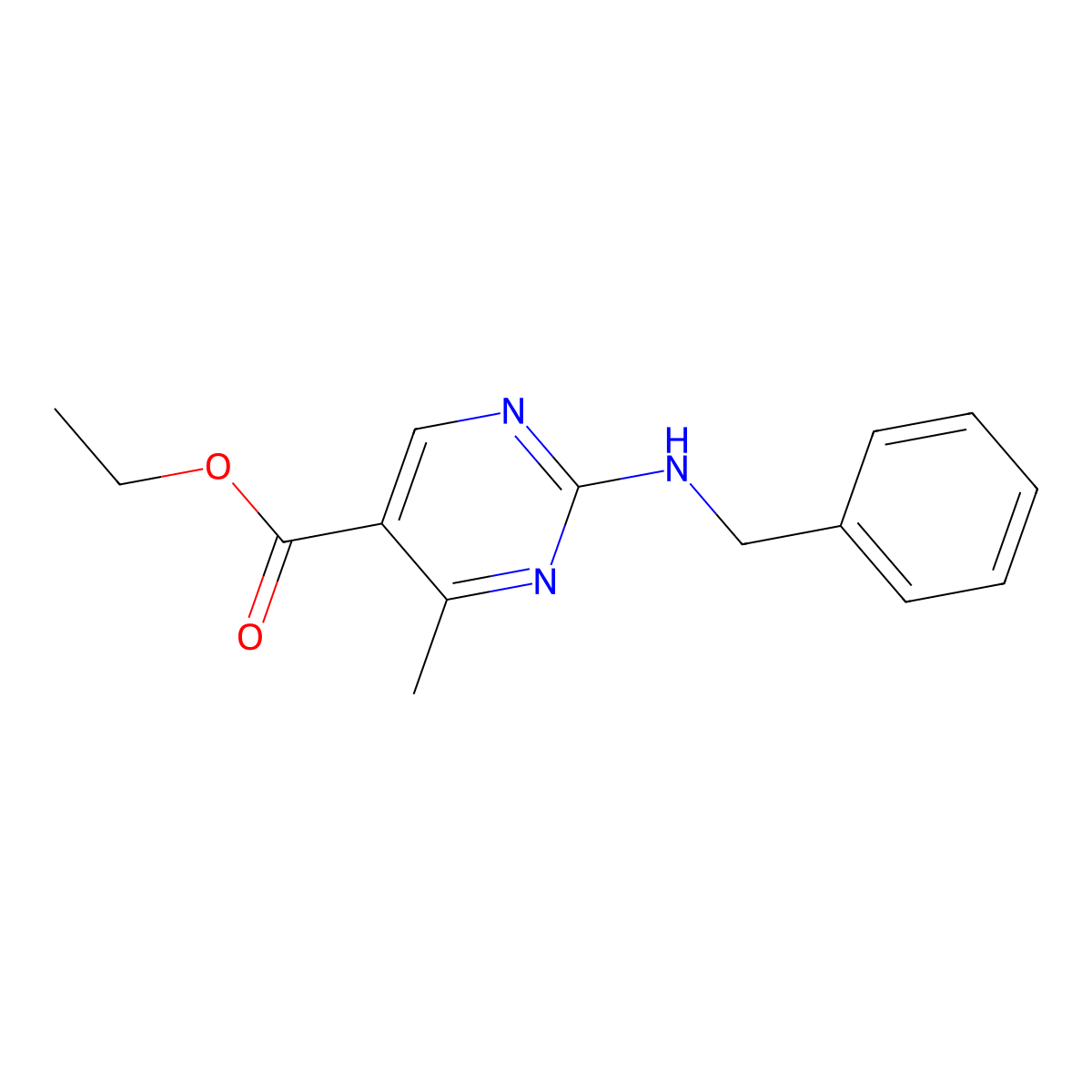 Ethyl 2-(benzylamino)-4-methylpyrimidine-5-carboxylate molecular structure, CAS 108123-81-5