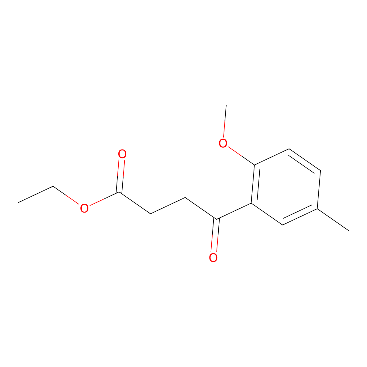 Ethyl 4-(2-methoxy-5-methylphenyl)-4-oxobutanoate molecular structure, CAS 108124-66-9