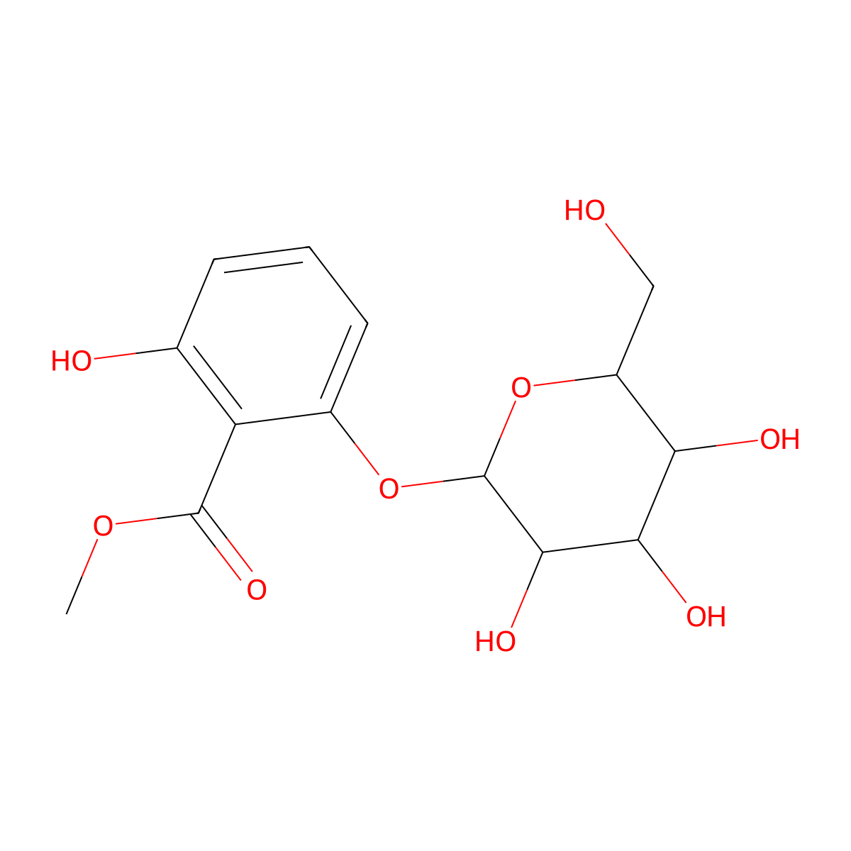 6-(beta-D-glucopyranosyloxy)-Salicylic acid methyl ester molecular structure, CAS 108124-75-0