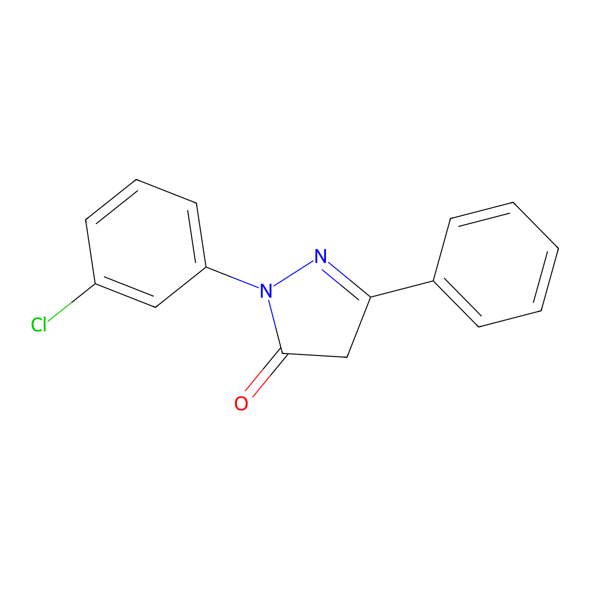 2-(3-Chlorophenyl)-5-phenyl-2,4-dihydro-3H-pyrazol-3-one molecular structure, CAS 108124-77-2