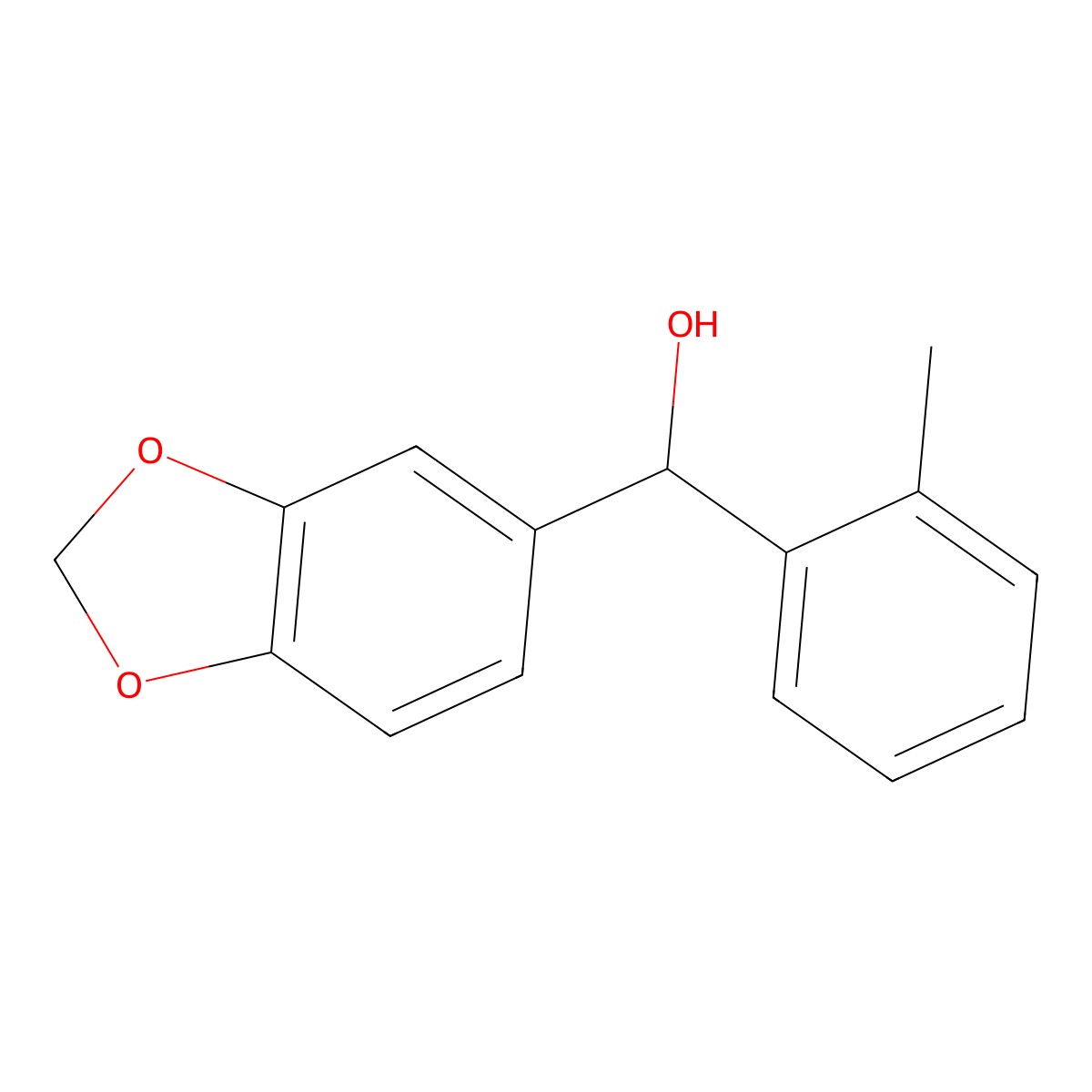 (2H-1,3-Benzodioxol-5-yl)(2-methylphenyl)methanol molecular structure, CAS 108124-78-3