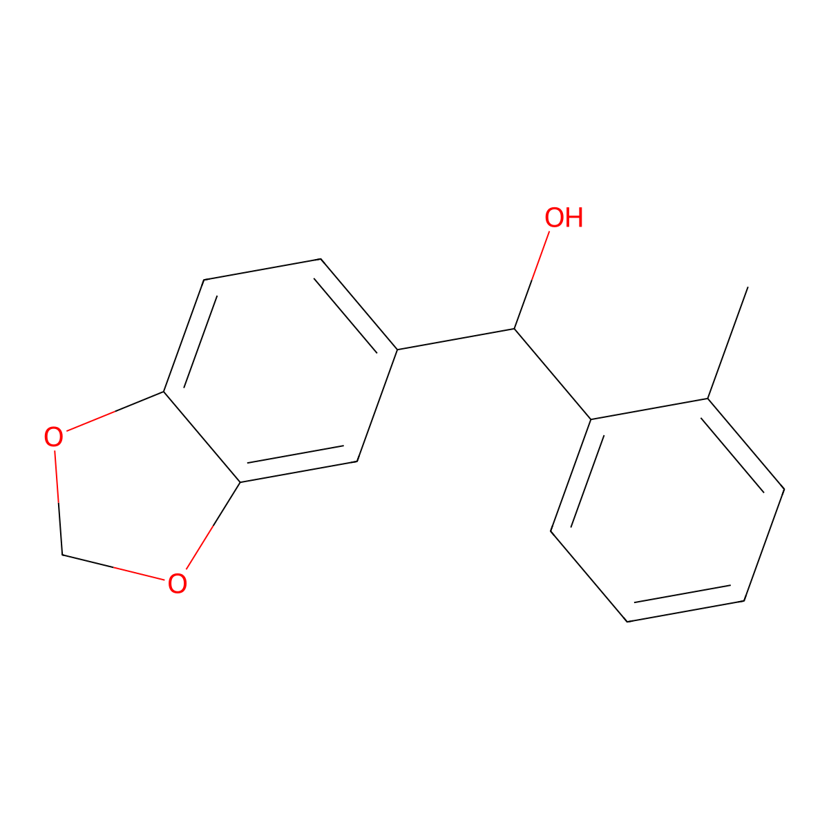 (2H-1,3-Benzodioxol-5-yl)(2-methylphenyl)methanol molecular structure, CAS 108124-78-3