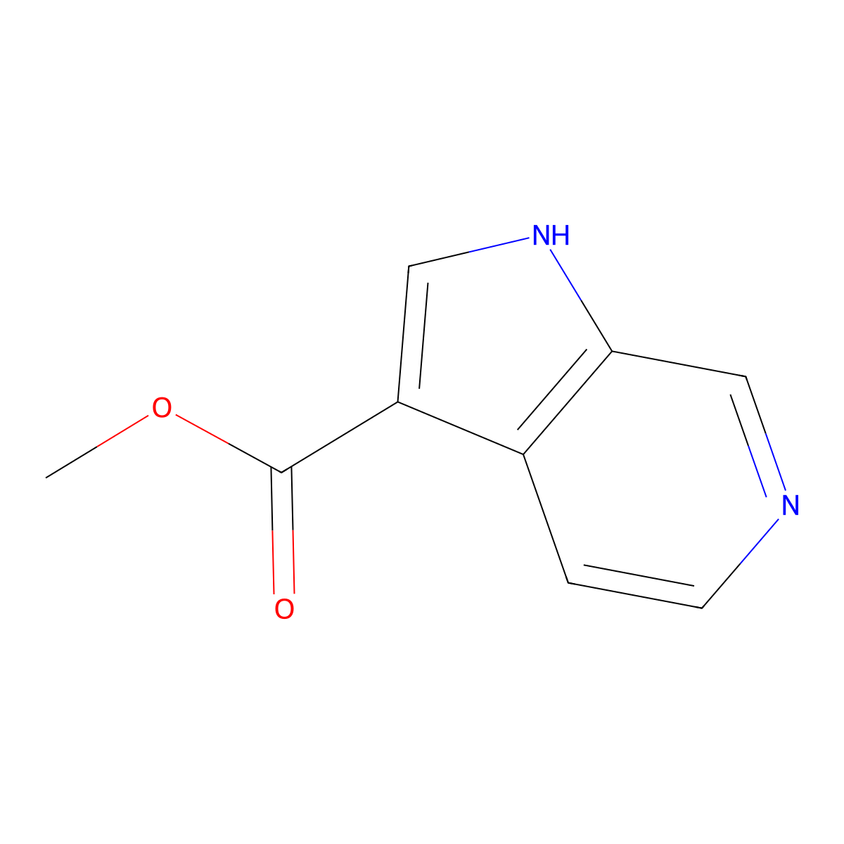 Methyl 1H-pyrrolo[2,3-c]pyridine-3-carboxylate molecular structure, CAS 108128-12-7