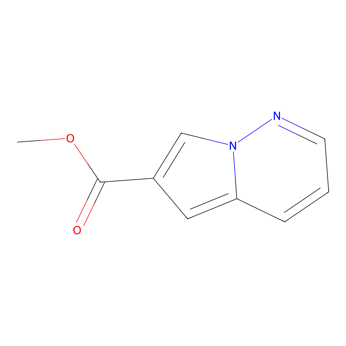 Methyl pyrrolo[1,2-b]pyridazine-6-carboxylate molecular structure, CAS 108128-21-8