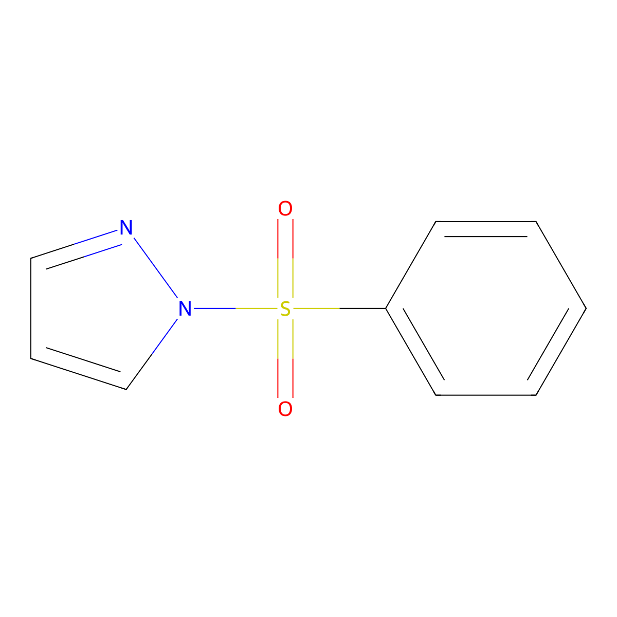 1-Benzenesulfonylpyrazole molecular structure, CAS 108128-27-4