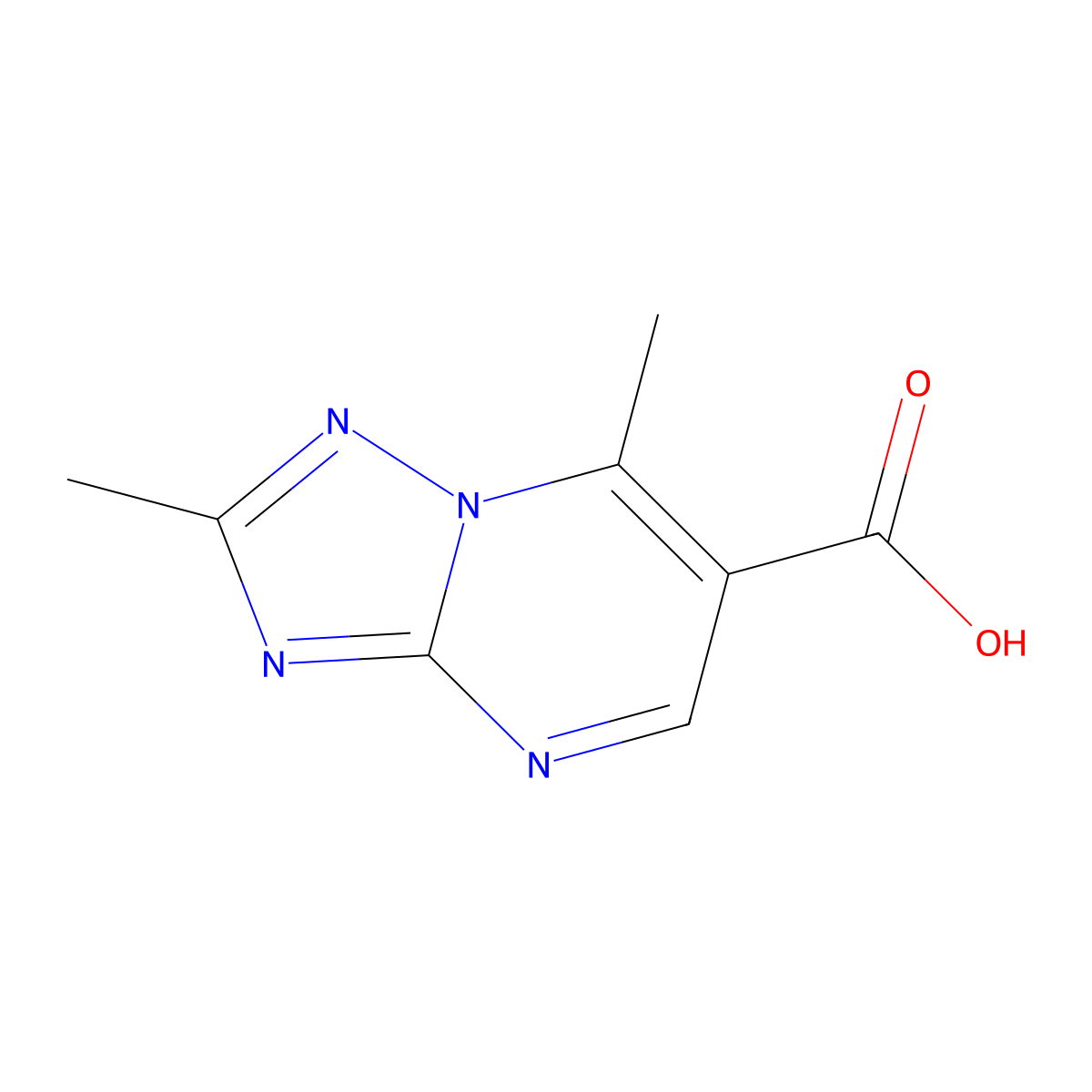 2,7-Dimethyl-[1,2,4]triazolo[1,5-a]pyrimidine-6-carboxylic acid molecular structure, CAS 108129-01-7