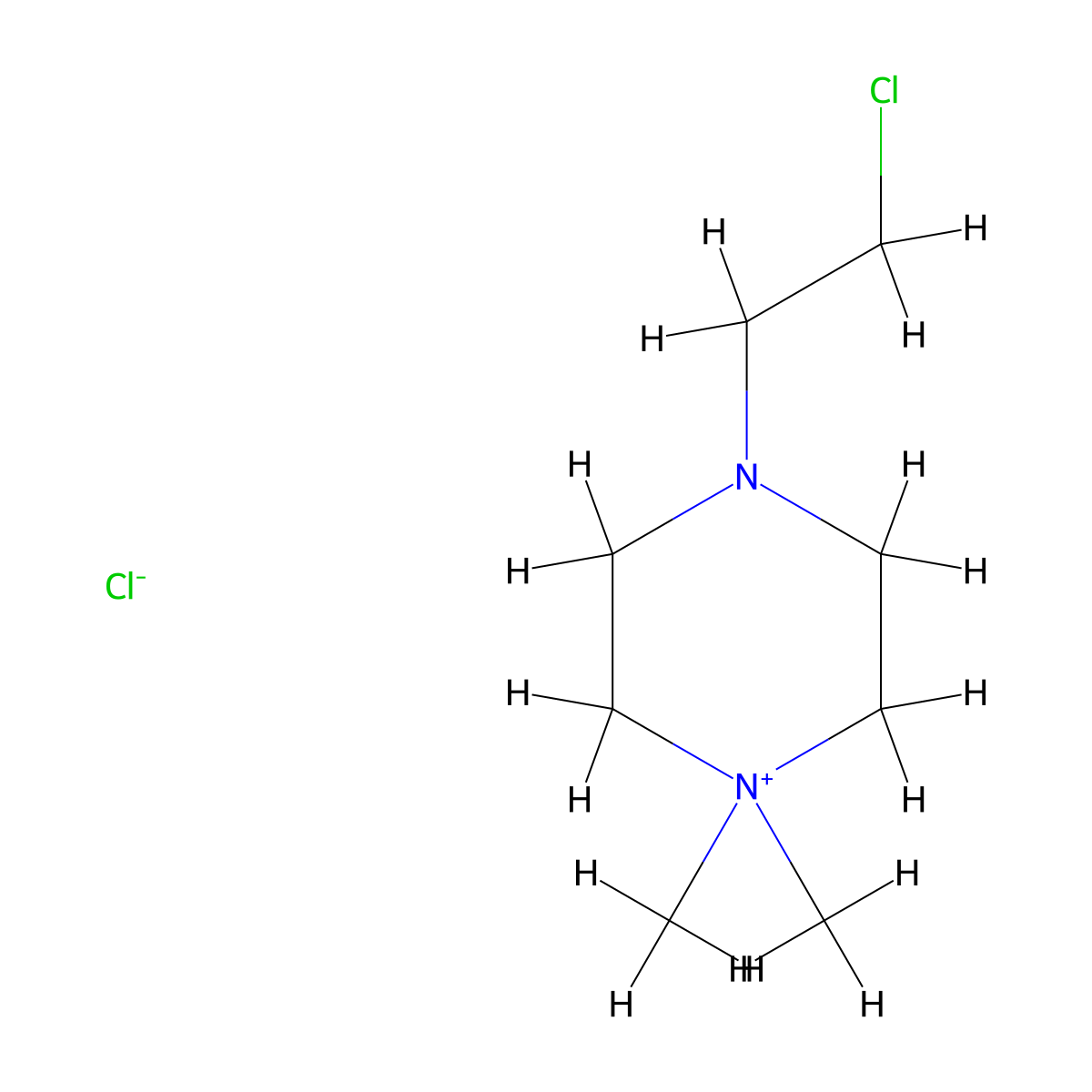 4-(2-Chloroethyl)-1,1-dimethylpiperazin-1-ium chloride molecular structure, CAS 108129-20-0