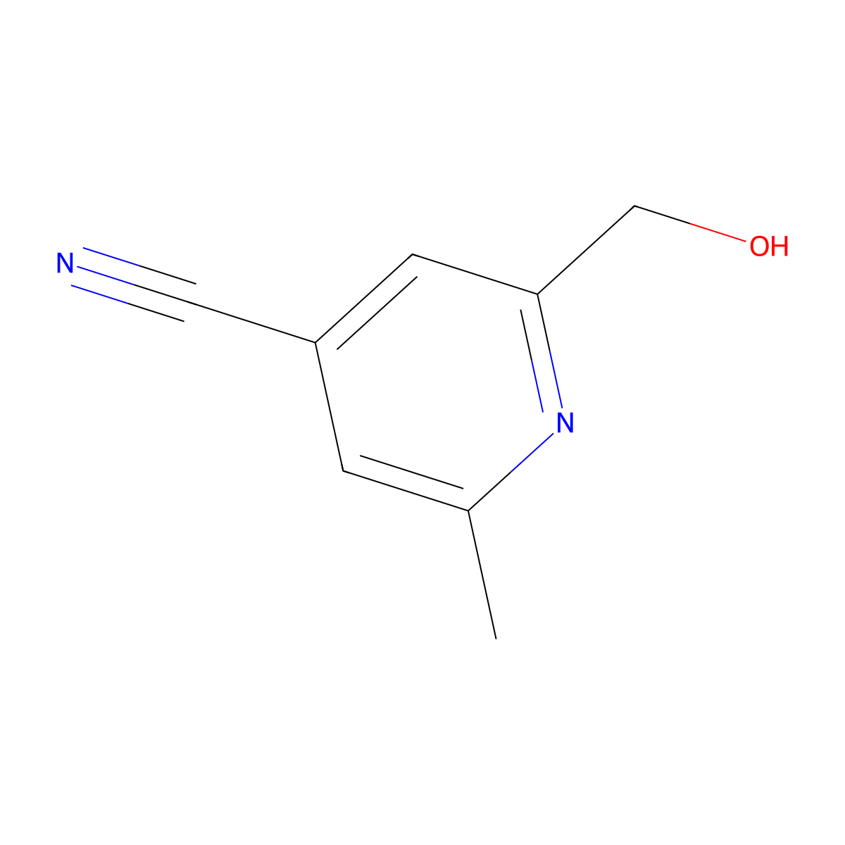 2-(Hydroxymethyl)-6-methylisonicotinonitrile molecular structure, CAS 108129-25-5