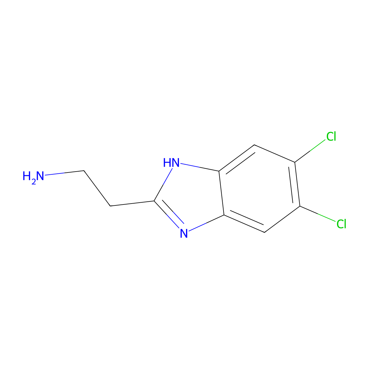2-(5,6-Dichloro-1H-benzoimidazol-2-YL)ethylamine molecular structure, CAS 108130-18-3
