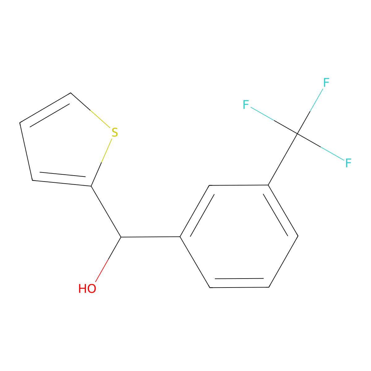 Thiophen-2-yl(3-(trifluoromethyl)phenyl)methanol molecular structure, CAS 1081314-20-6