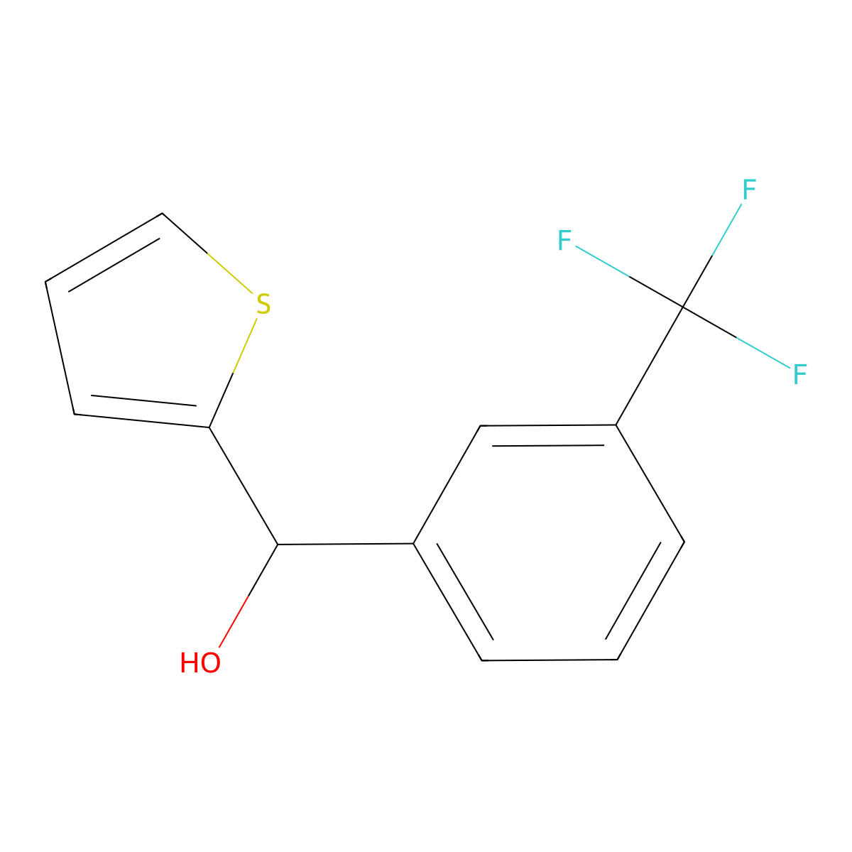 Thiophen-2-yl(3-(trifluoromethyl)phenyl)methanol molecular structure, CAS 1081314-20-6