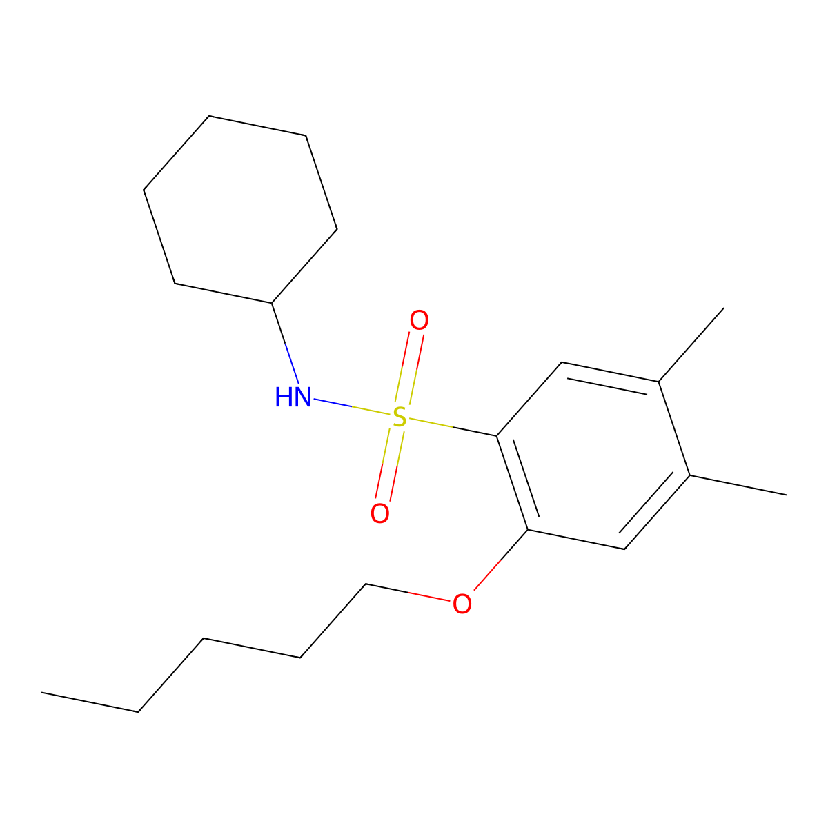 [(4,5-Dimethyl-2-pentyloxyphenyl)sulfonyl]cyclohexylamine molecular structure, CAS 1081317-61-4