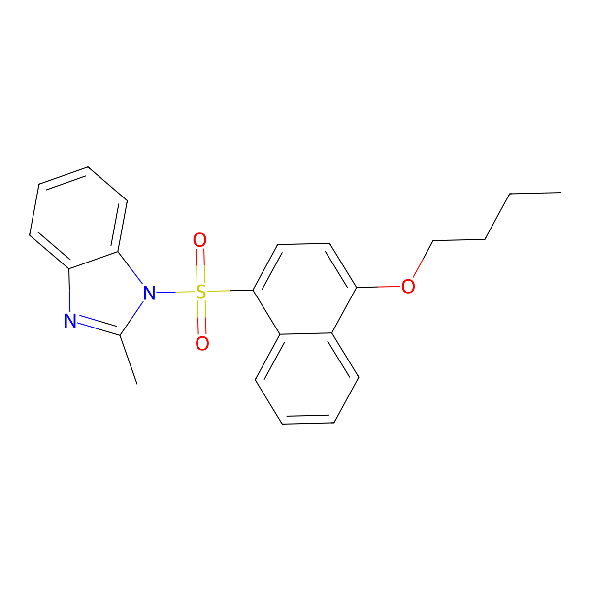 1-[(4-Butoxynaphthyl)sulfonyl]-2-methylbenzimidazole molecular structure, CAS 1081319-08-5