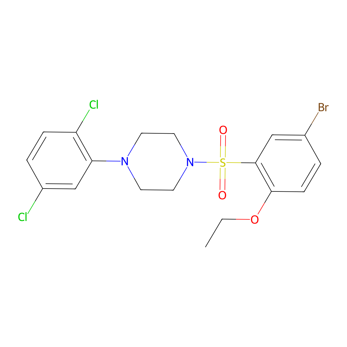 1-(5-Bromo-2-ethoxybenzenesulfonyl)-4-(2,5-dichlorophenyl)piperazine molecular structure, CAS 1081319-88-1