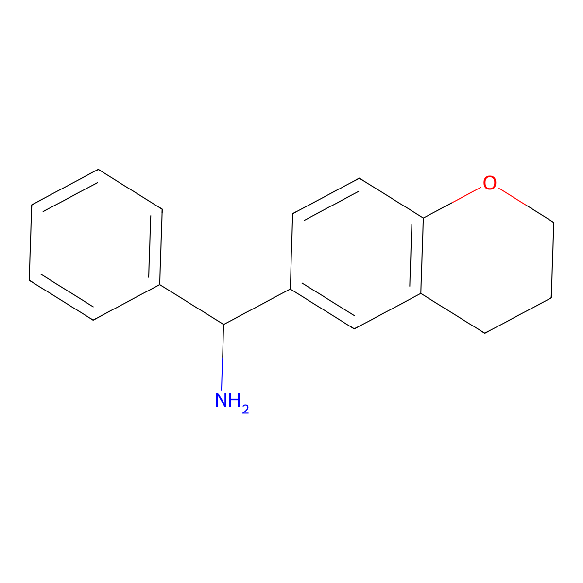(3,4-dihydro-2H-1-benzopyran-6-yl)(phenyl)methanamine molecular structure, CAS 108132-26-9