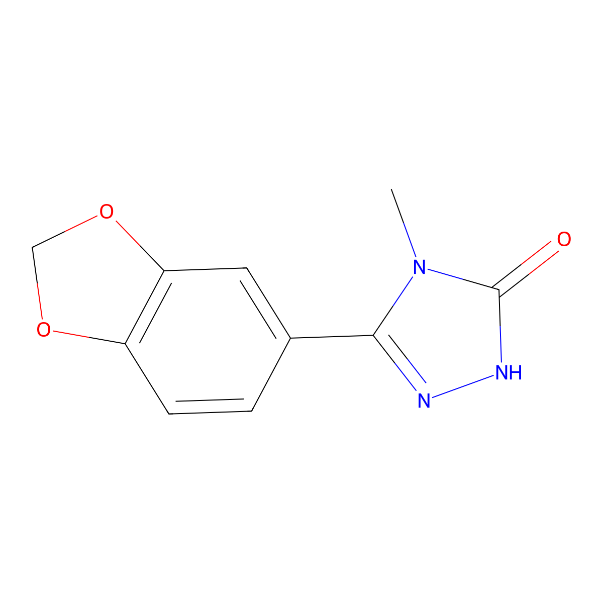3H-1,2,4-Triazol-3-one, 2,4-dihydro-5-(1,3-benzodioxol-5-yl)-4-methyl- molecular structure, CAS 108132-88-3