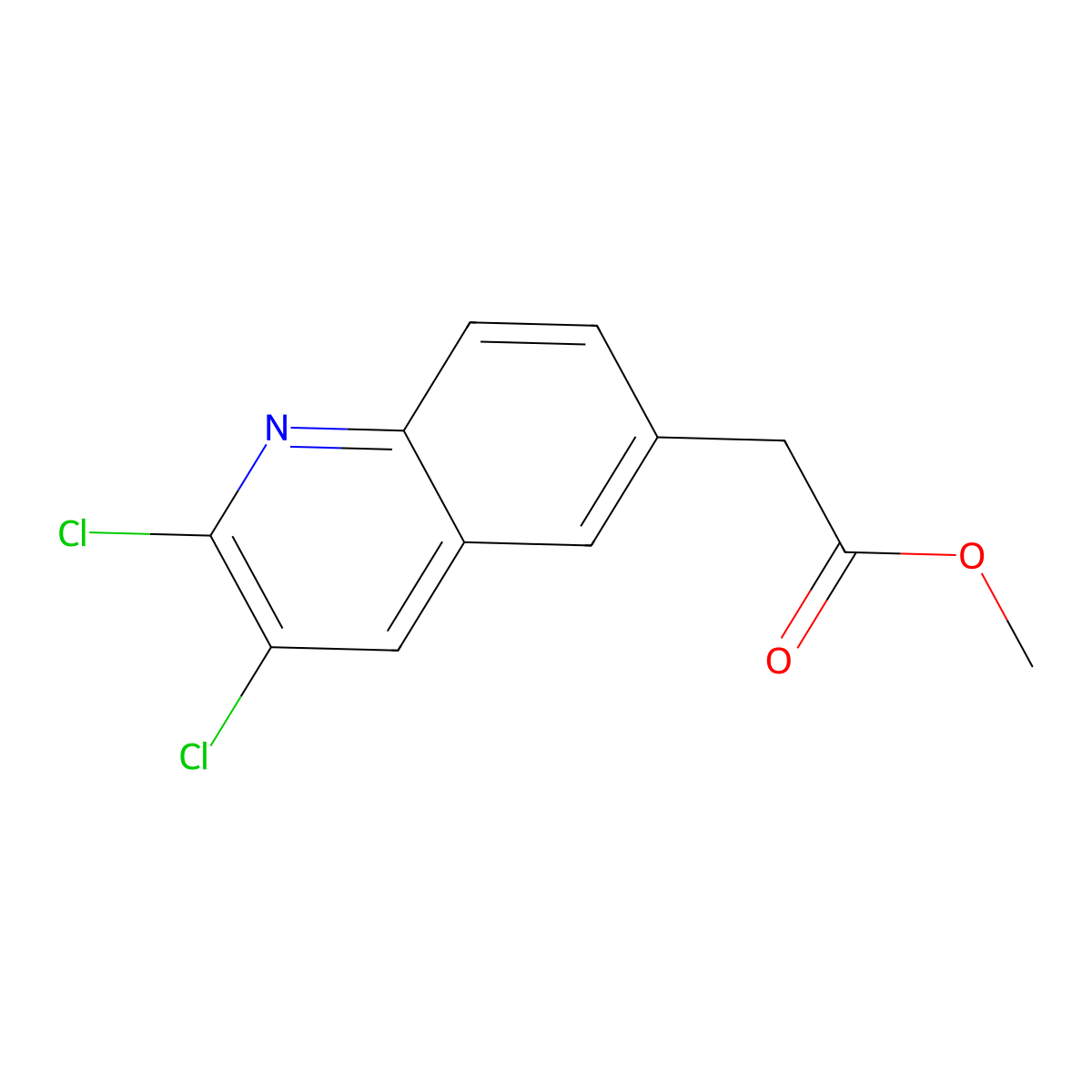 Methyl 2-(2,3-dichloroquinolin-6-yl)acetate molecular structure, CAS 1081320-83-3