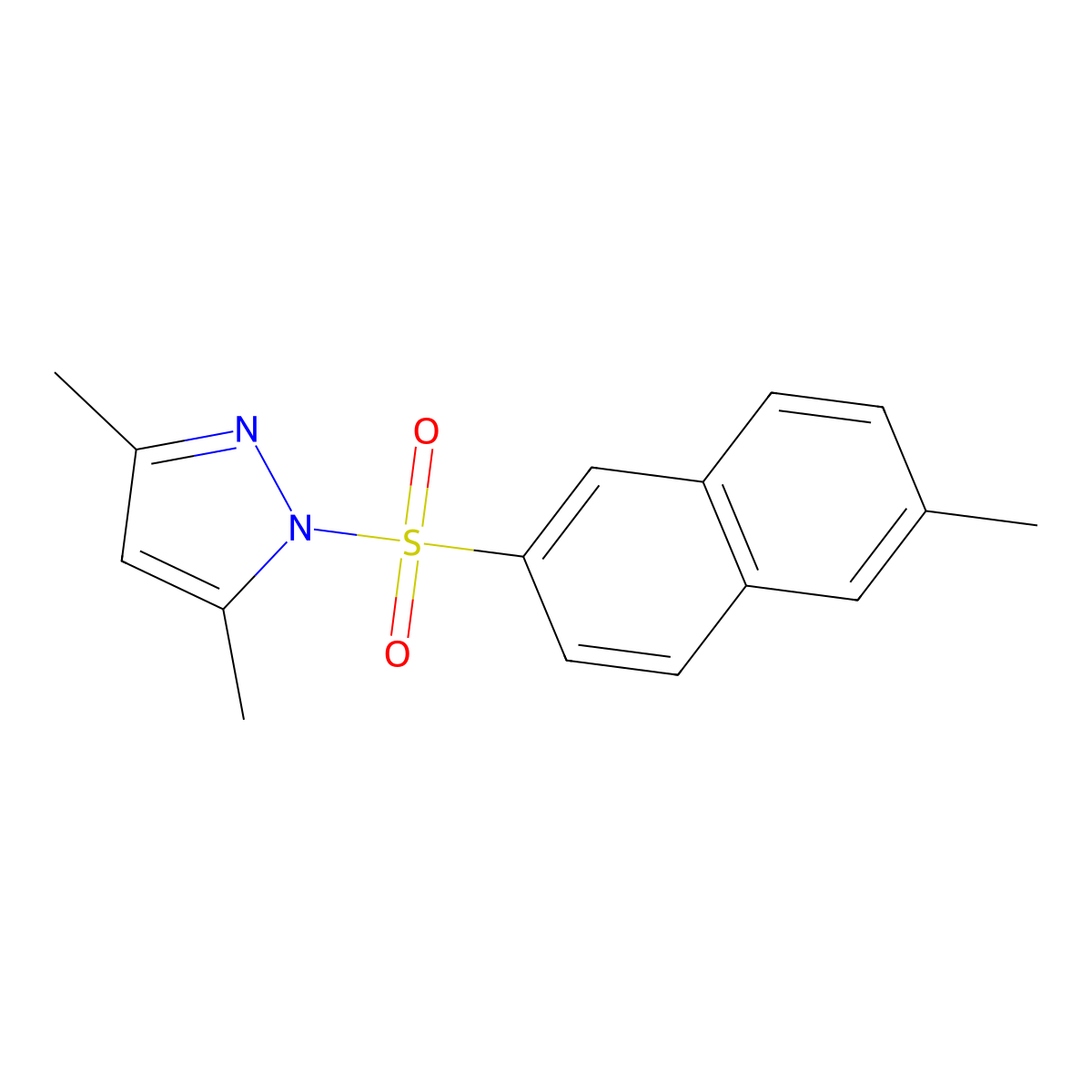 3,5-dimethyl-1-[(6-methylnaphthalen-2-yl)sulfonyl]-1H-pyrazole molecular structure, CAS 1081320-84-4