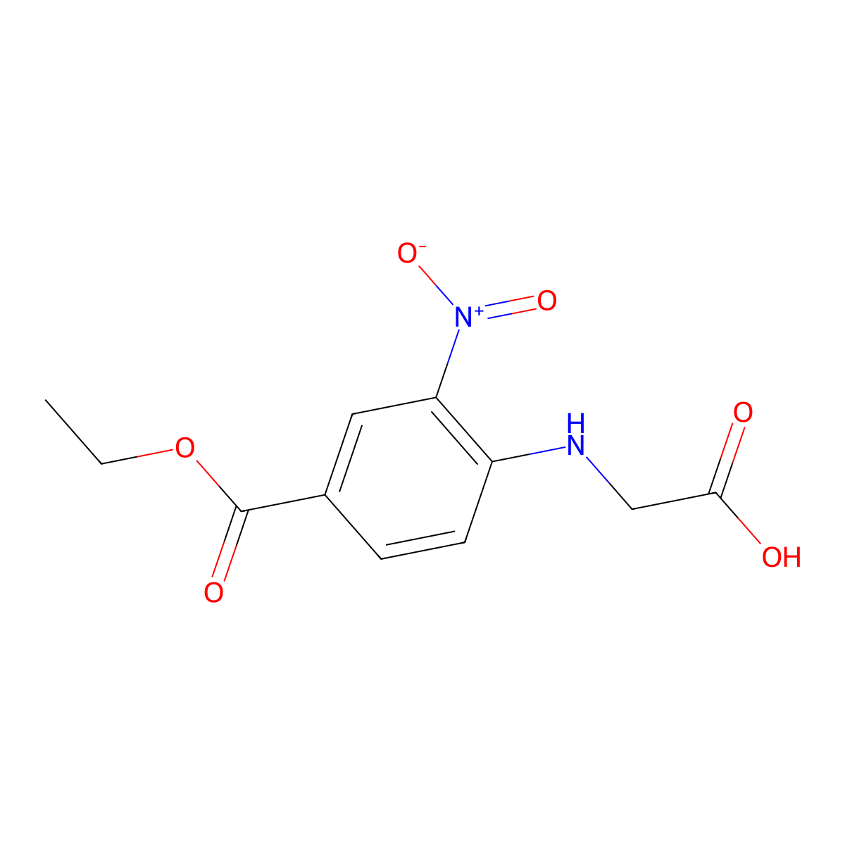 N-[4-(ethoxycarbonyl)-2-nitrophenyl]glycine molecular structure, CAS 1081513-23-6