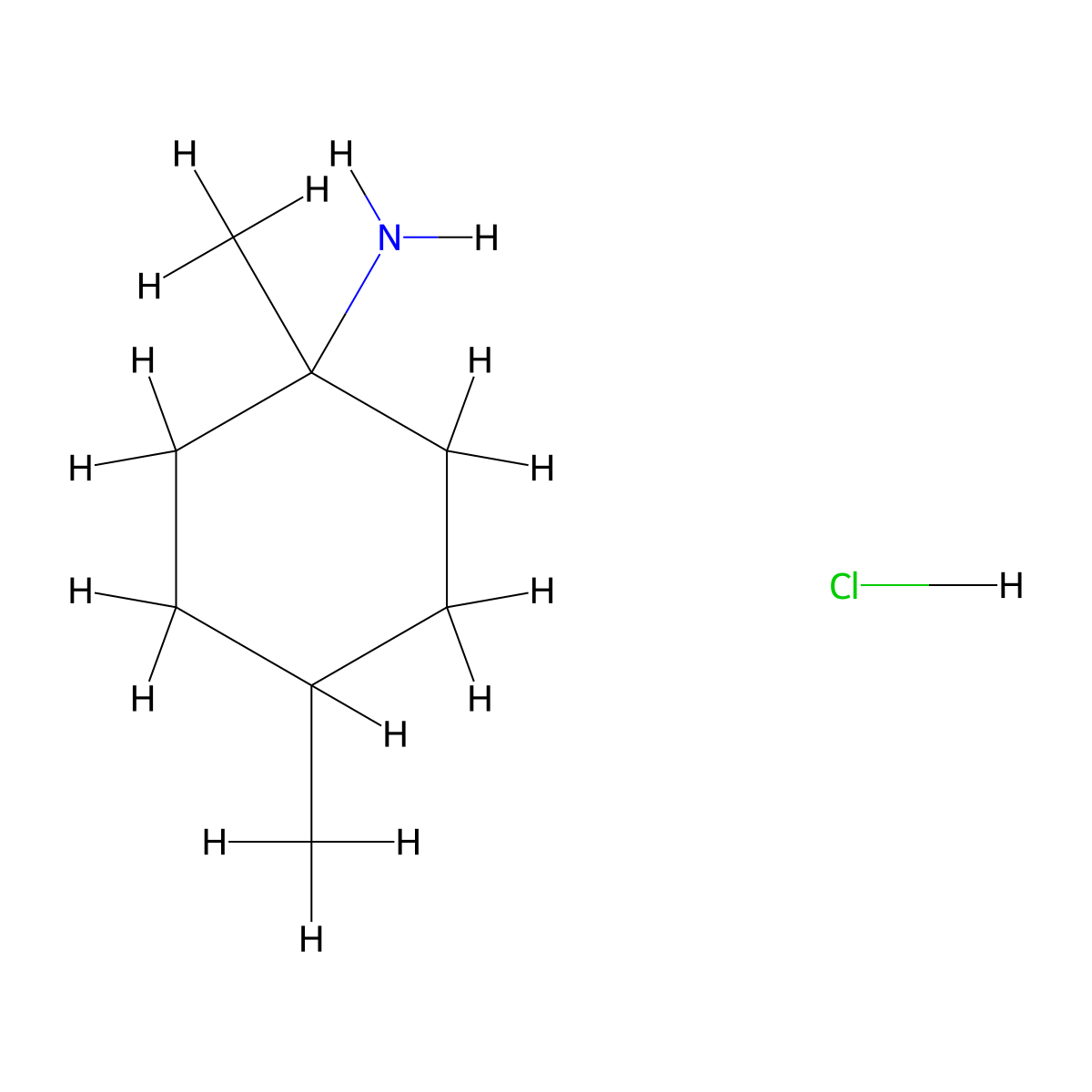 1,4-Dimethylcyclohexan-1-amine hydrochloride molecular structure, CAS 1081513-98-5
