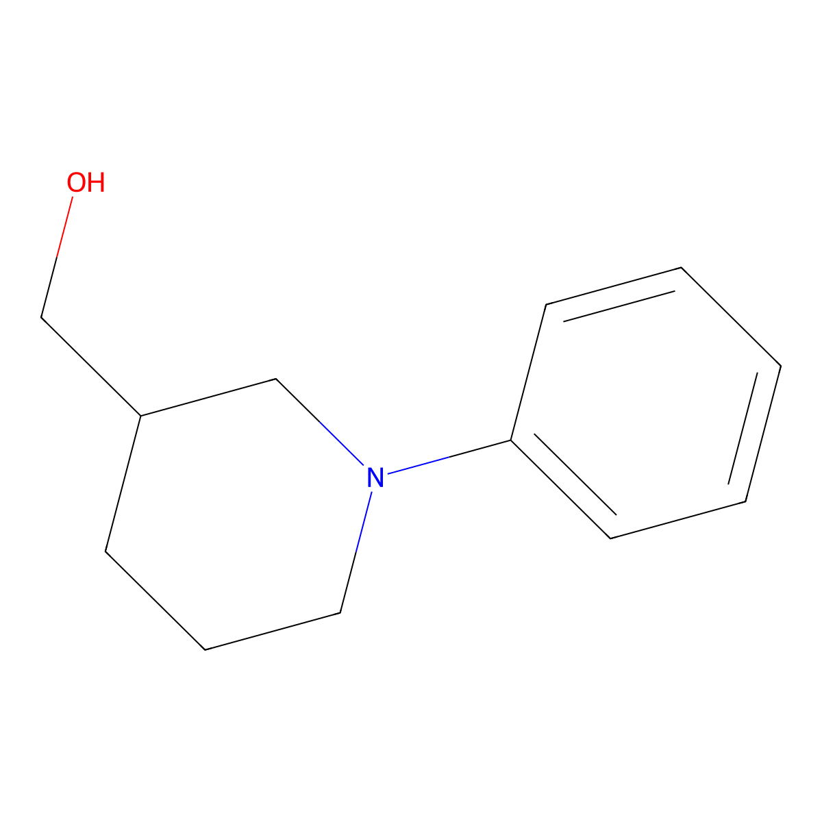 (1-Phenylpiperidin-3-yl)methanol molecular structure, CAS 1081515-81-2