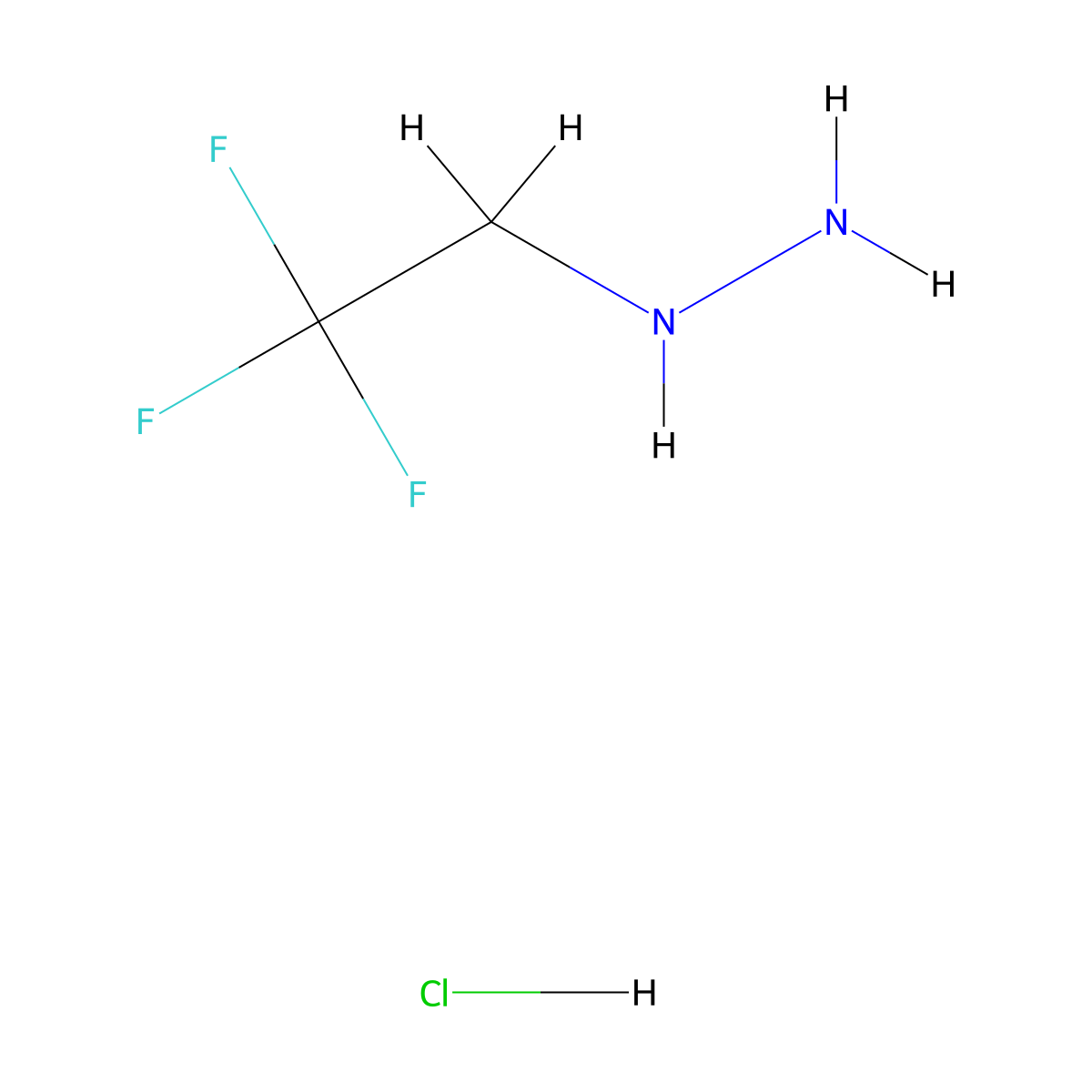 (2,2,2-Trifluoroethyl)hydrazine hydrochloride molecular structure, CAS 1081515-82-3