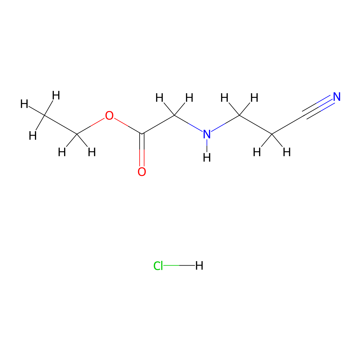 Ethyl 2-((2-cyanoethyl)amino)acetate hydrochloride molecular structure, CAS 1081523-75-2