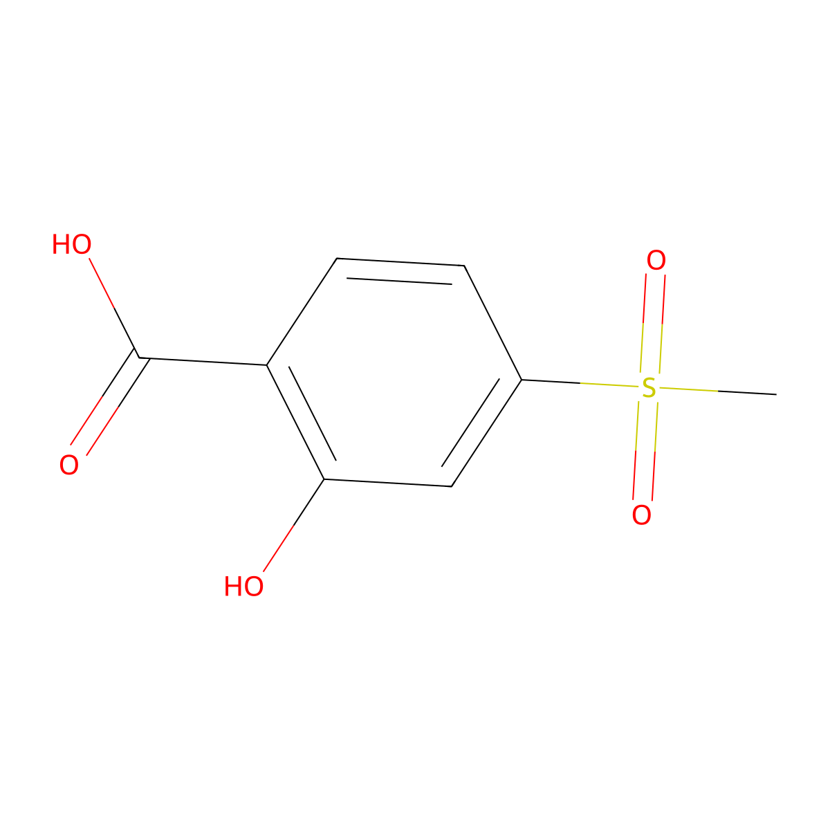 2-Hydroxy-4-(methylsulfonyl)benzoic acid molecular structure, CAS 108153-42-0